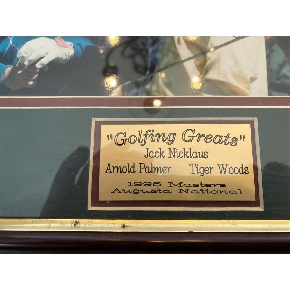 PGA Masters Augusta 1996 Framed Photo w/ Arnold Palmer Jack Nicklaus Tiger Woods - Picture 3 of 10